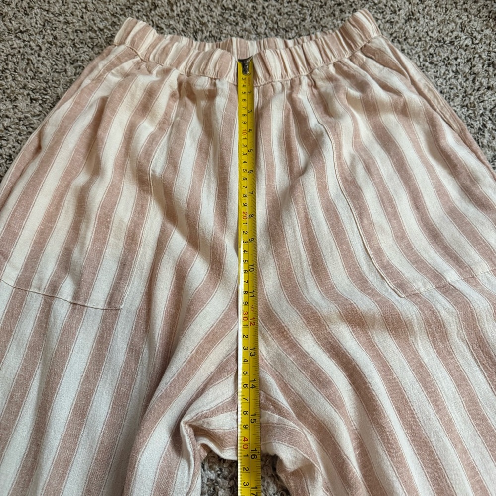 Mary Lawless Lee X Splendid Striped Linen Blend Wide Leg Pants Women’s Size L - Picture 10 of 14